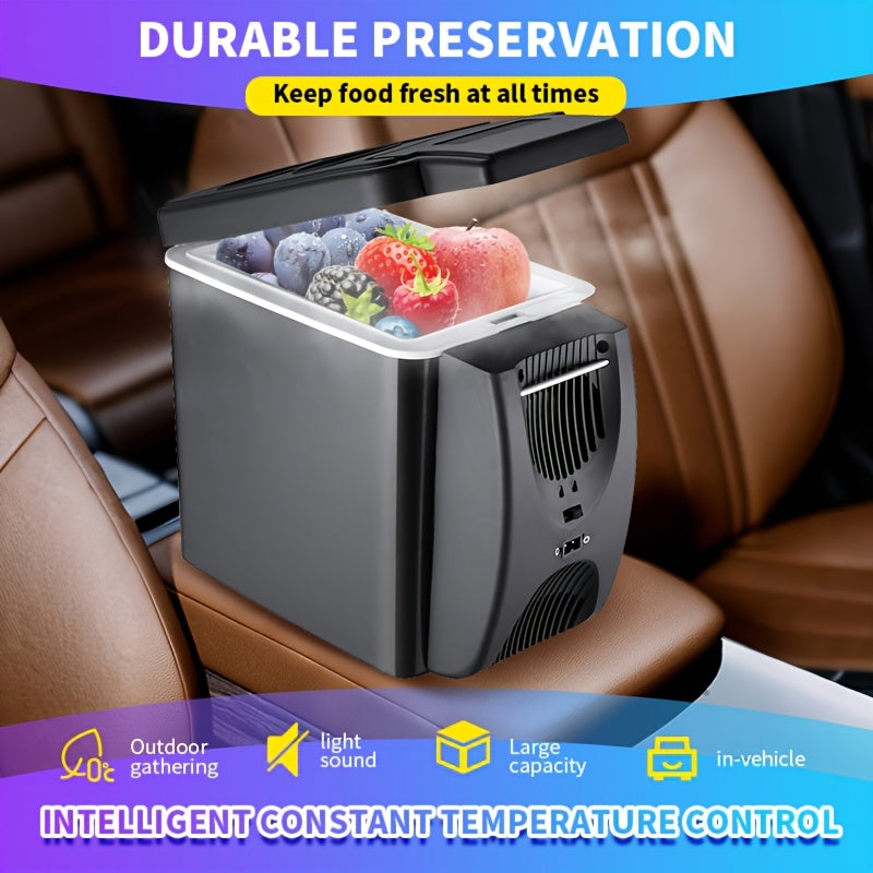 Портативный автомобильный холодильник-микроохладитель на 6 л, мини-морозильник для путешествий, кемпинга, напитков, еды