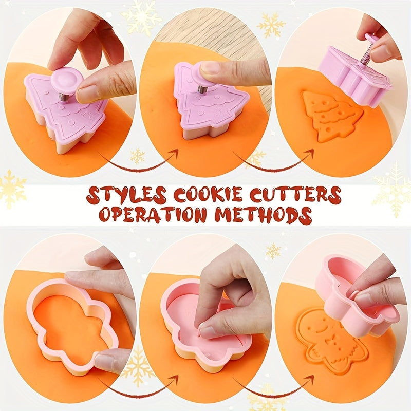Set of 8 Christmas Cookie Cutters for Holiday Baking and Decorating