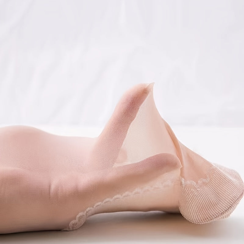 Besh juft ingichka qisqa paypoqlar, sirpanmaydigan, chidamli, qulay, nafas oladigan, tanaga mos keladigan va shaffof.