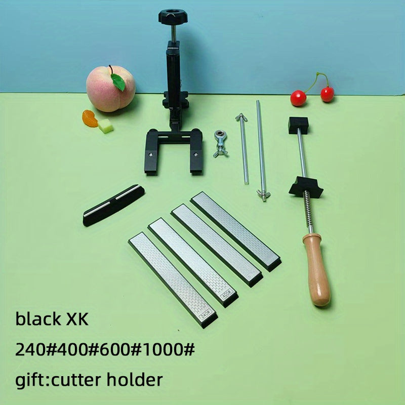 Diamond fixed angle knife sharpener with adjustable tension ergonomic handle for chefs and home cooks