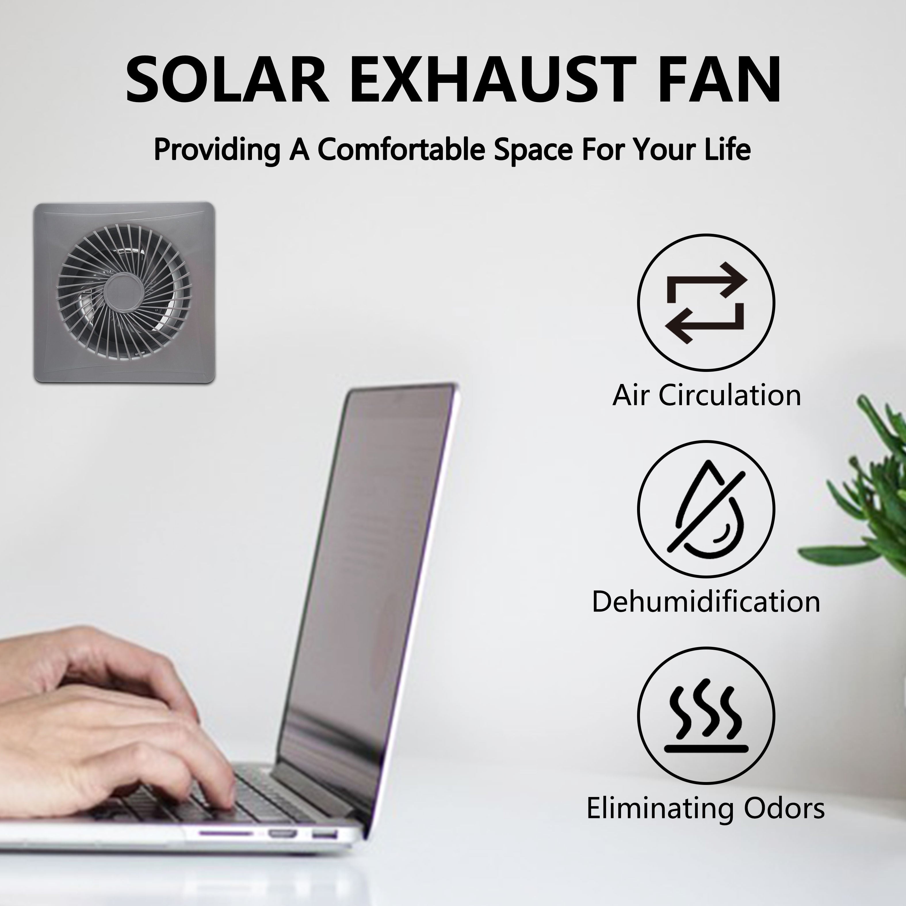 Quyosh energiyali ventilyatsiya fanlari tovuq uyi issiqxona uchun 17W 8W 6W