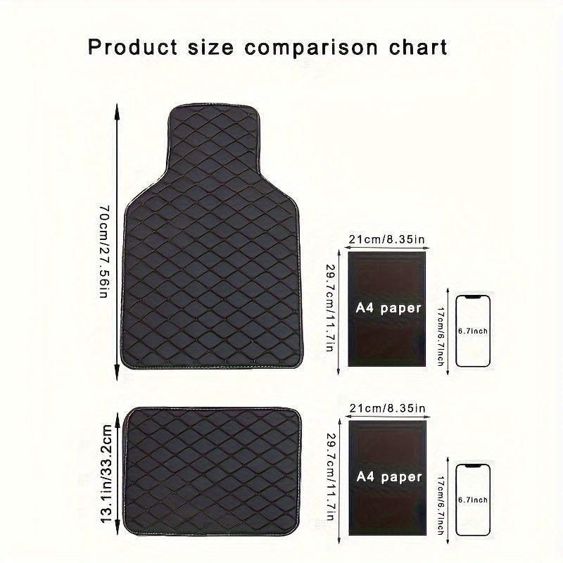 Car Floor Mats Waterproof Full Set Leather Interior Front Rear Automotive Accessories