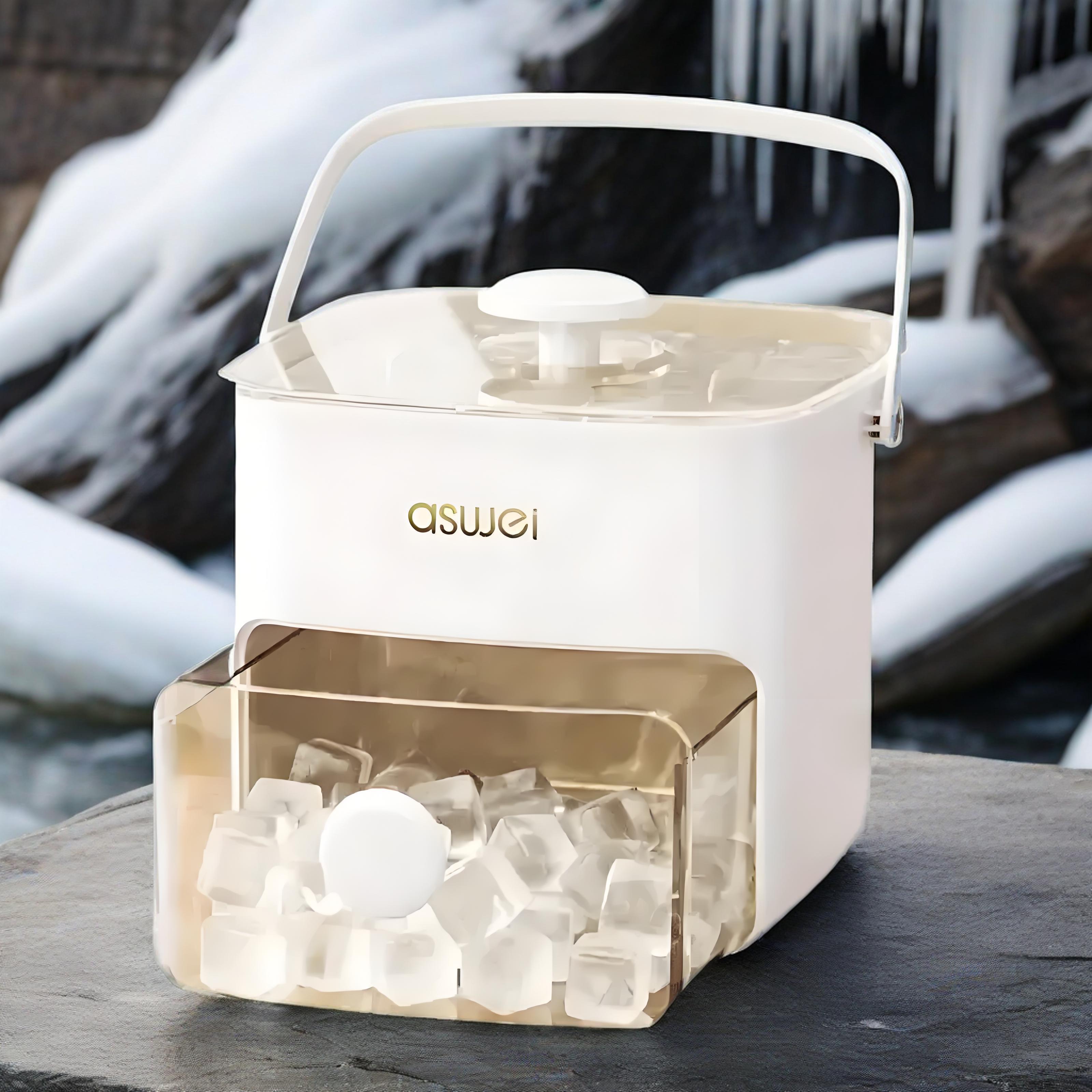 Máquina de hielo portátil de mano, cubitos de hielo sin electricidad, gran capacidad, duradera