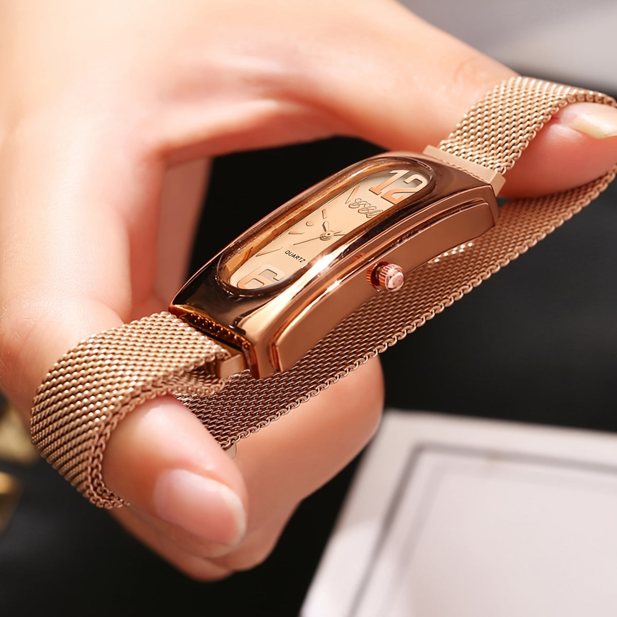 Women's Casual Square Quartz Wrist Watch with Alloy Band and Numerical Dial