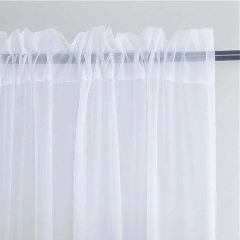 White Sheer Voile Curtains 2 Panels for Kitchen Bedroom Living Room Breathable Window Treatment