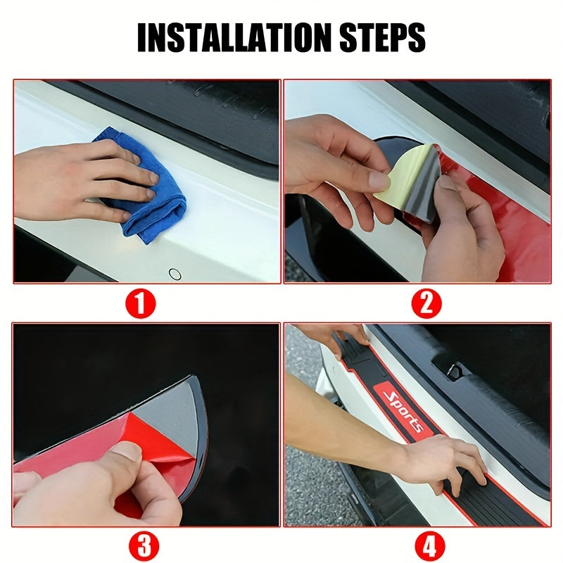 Universal Car Trunk Door Sill Protector Rubber Strip Bumper Guard Black 90cm