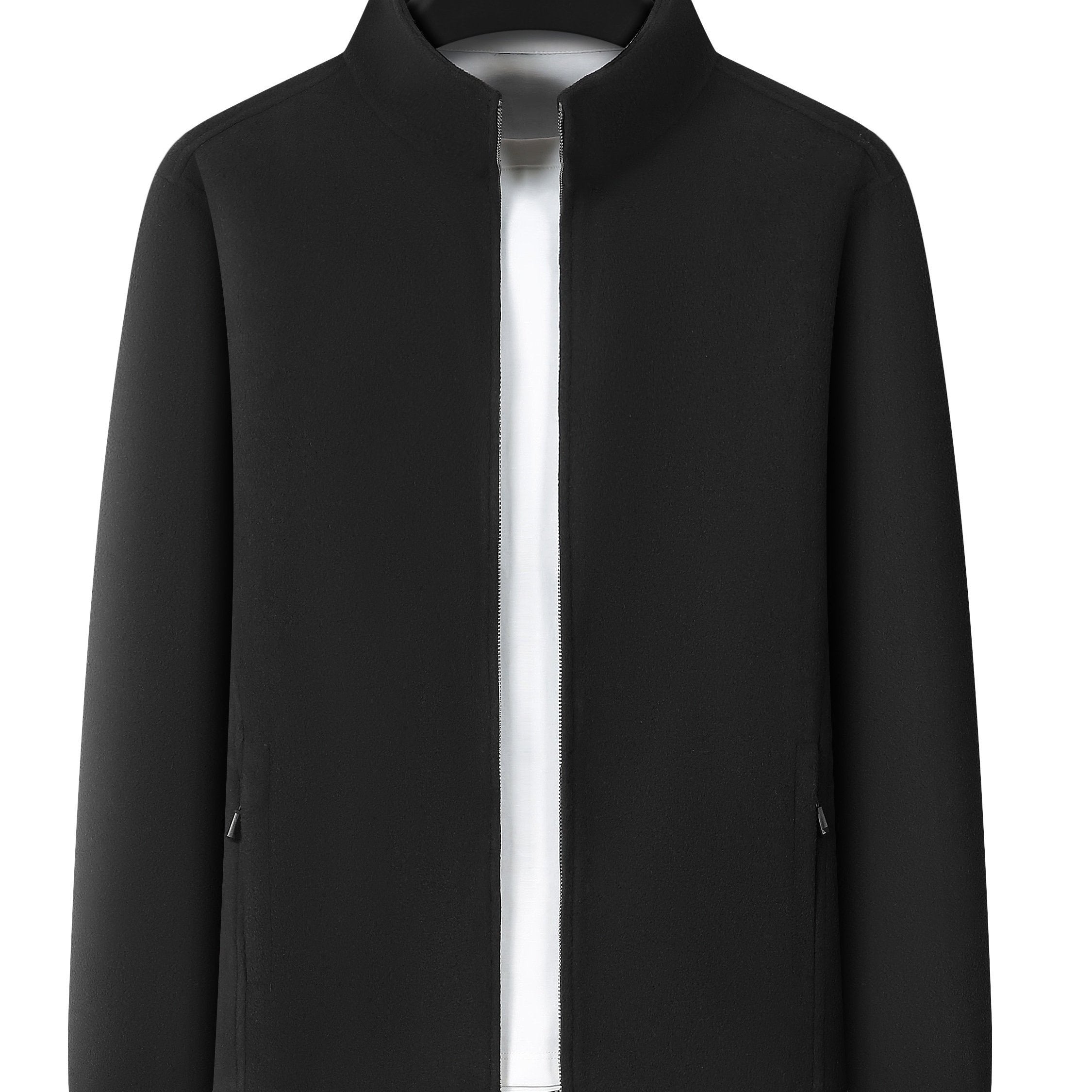 Men's Polar Fleece Zip-Up Jacket for Fall Winter Outdoor Casual Hiking