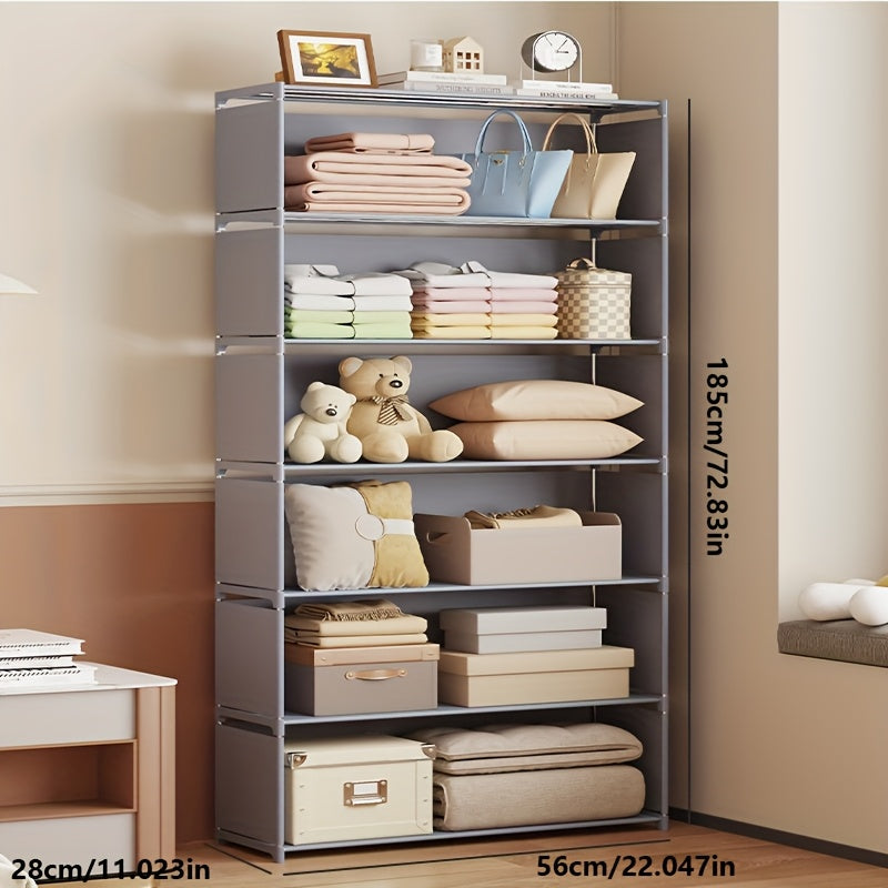 Металлическая стеллаж для хранения с 7 уровнями, черный глянцевый, настенный органайзер для кухни, спальни, ванной