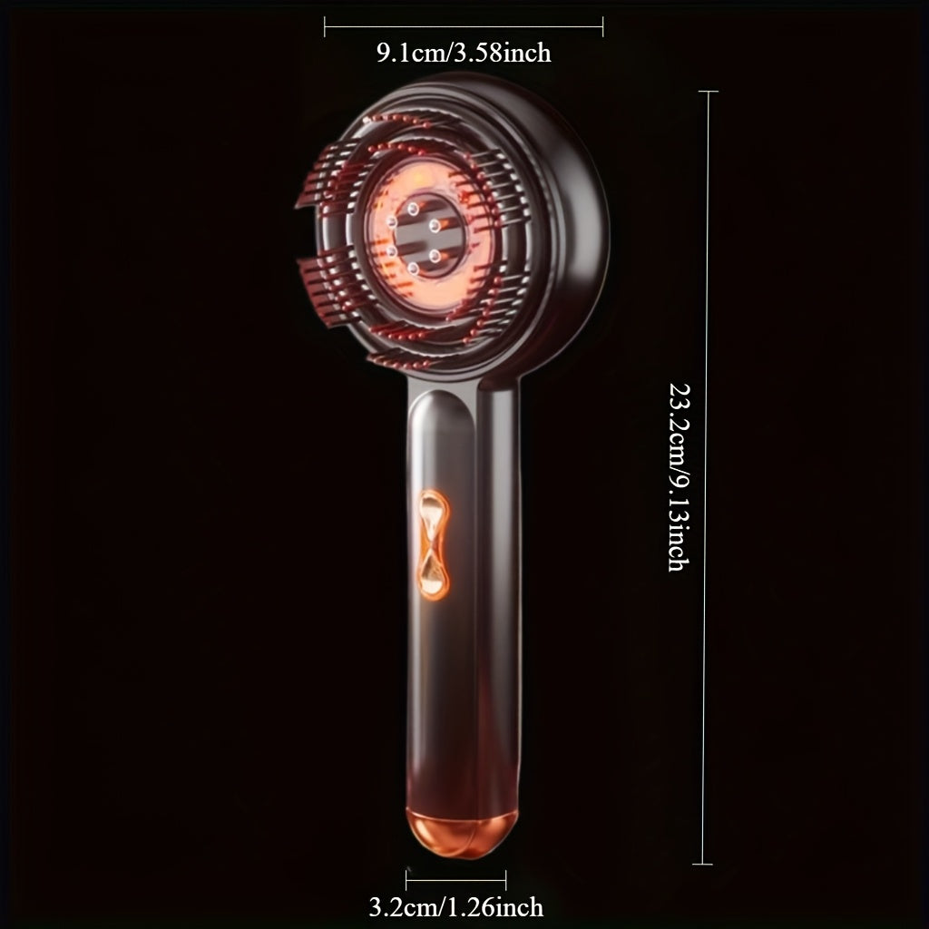Portable Electric Hair Comb and Scalp Massager with 3 Modes USB Rechargeable Lithium Battery Ergonomic Design
