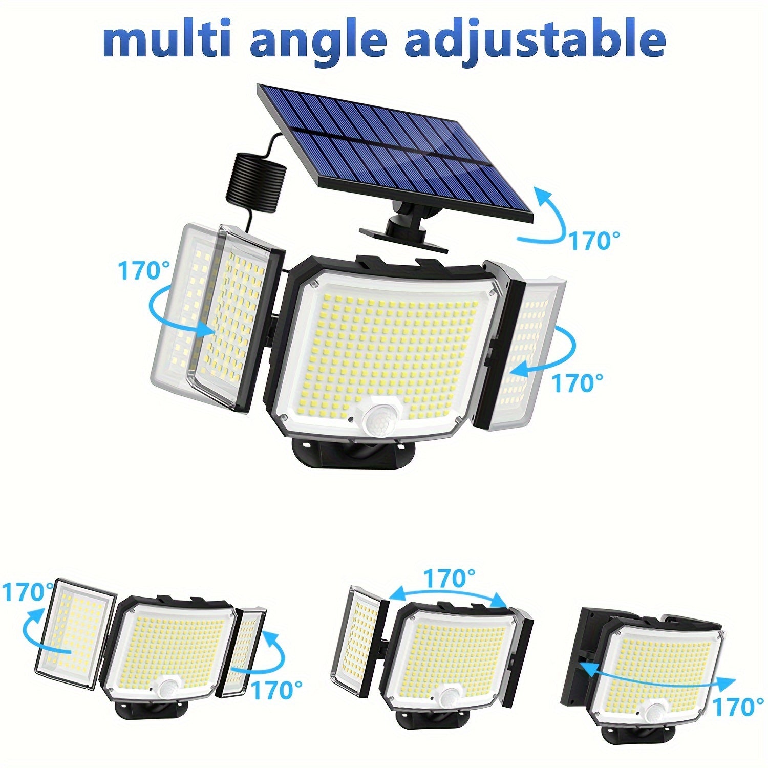 Solar Outdoor Light with Motion Sensor Remote Control 346LED Floodlight for Garden Porch Yard