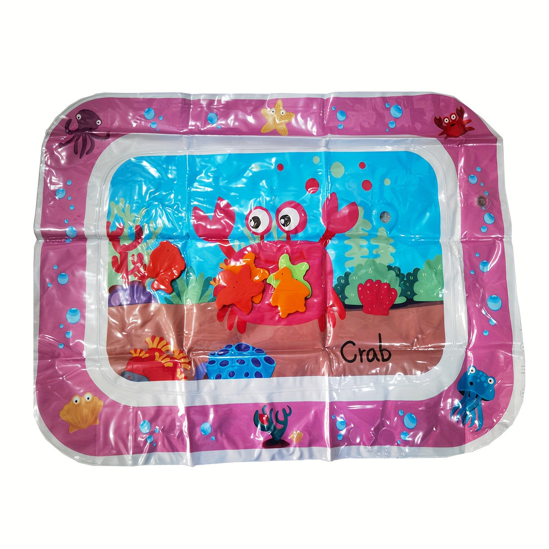 Kichkina suv matochaği 0-3 yoshlar uchun, qalinlashtirilgan PVC, interaktiv suv o'yin mato, ko'k va qizil