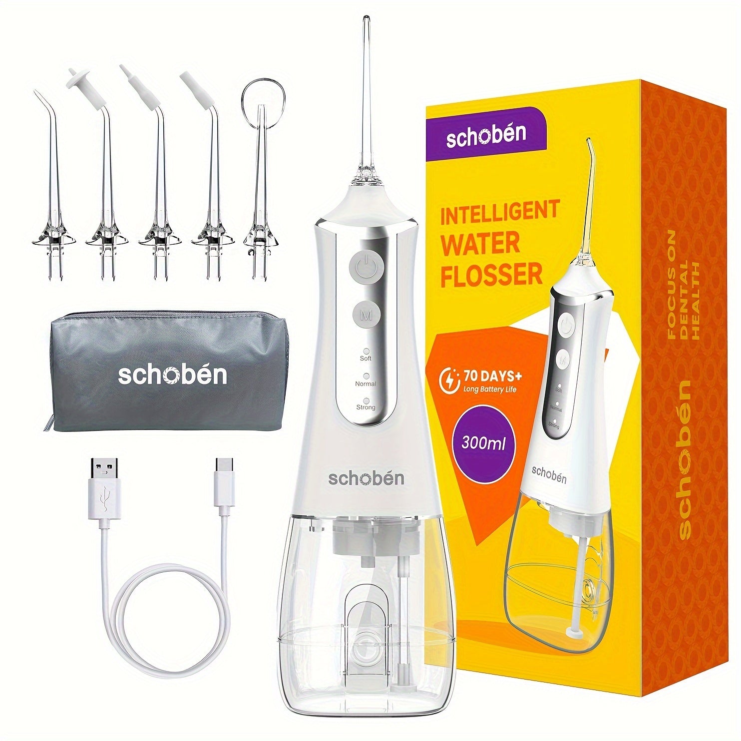 Cordless Dental Water Flosser Portable Rechargeable Oral Irrigator