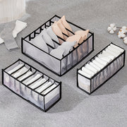 Foldable Mesh Drawer Organizers Set of 5 for Underwear Socks Ties Space-Saving Closet Storage