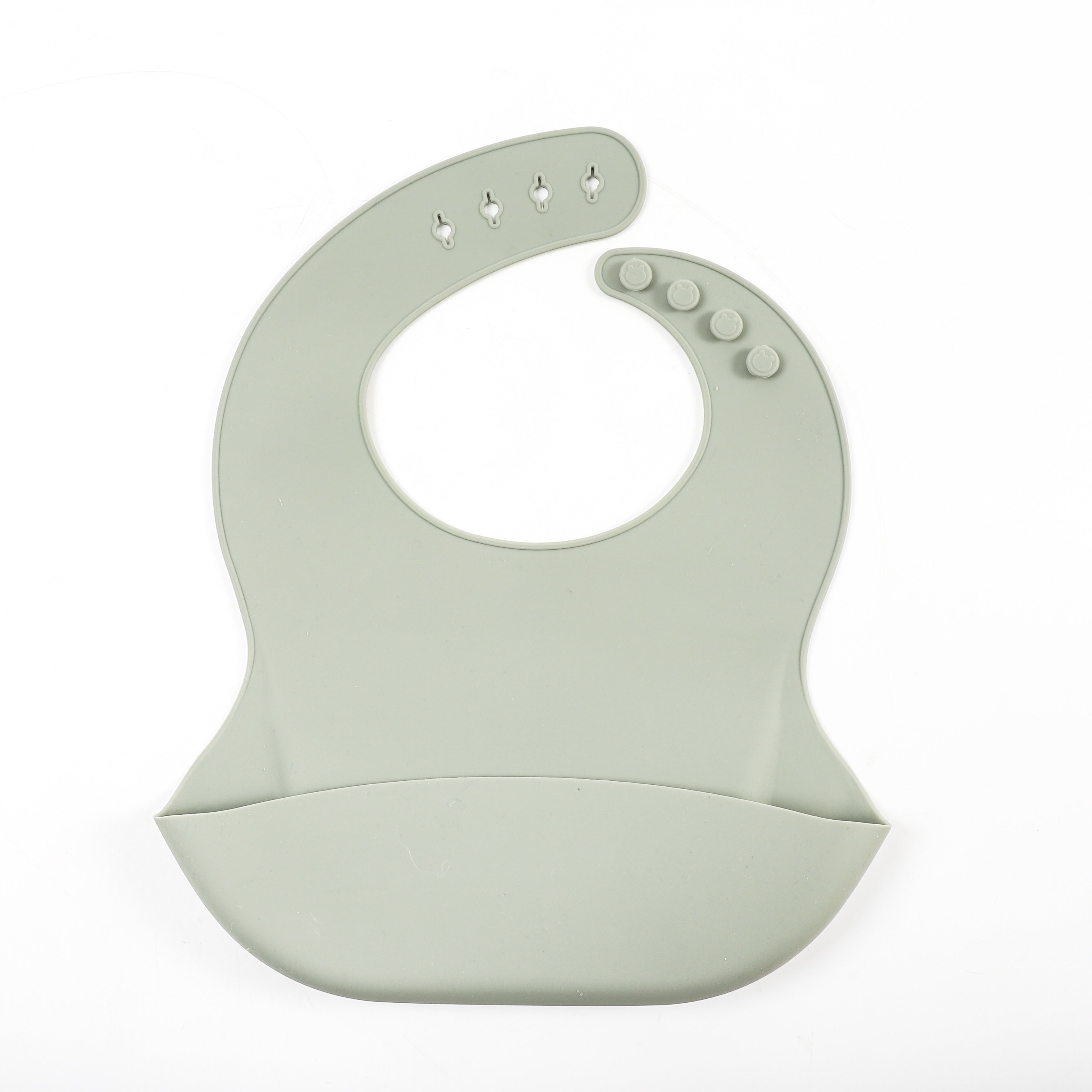 Set of 3 Food Grade Silicone Baby Bibs Neutral Colors for Feeding and Baby Shower Gift