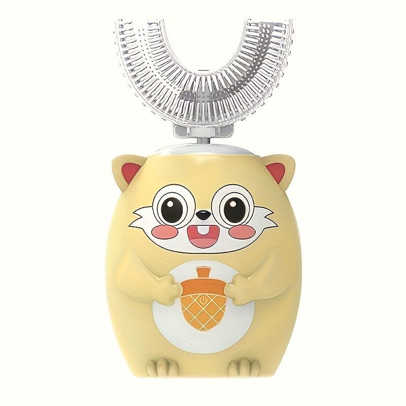 Youngsters U-Shaped Electric Toothbrush Compact Rechargeable Cartoon Design