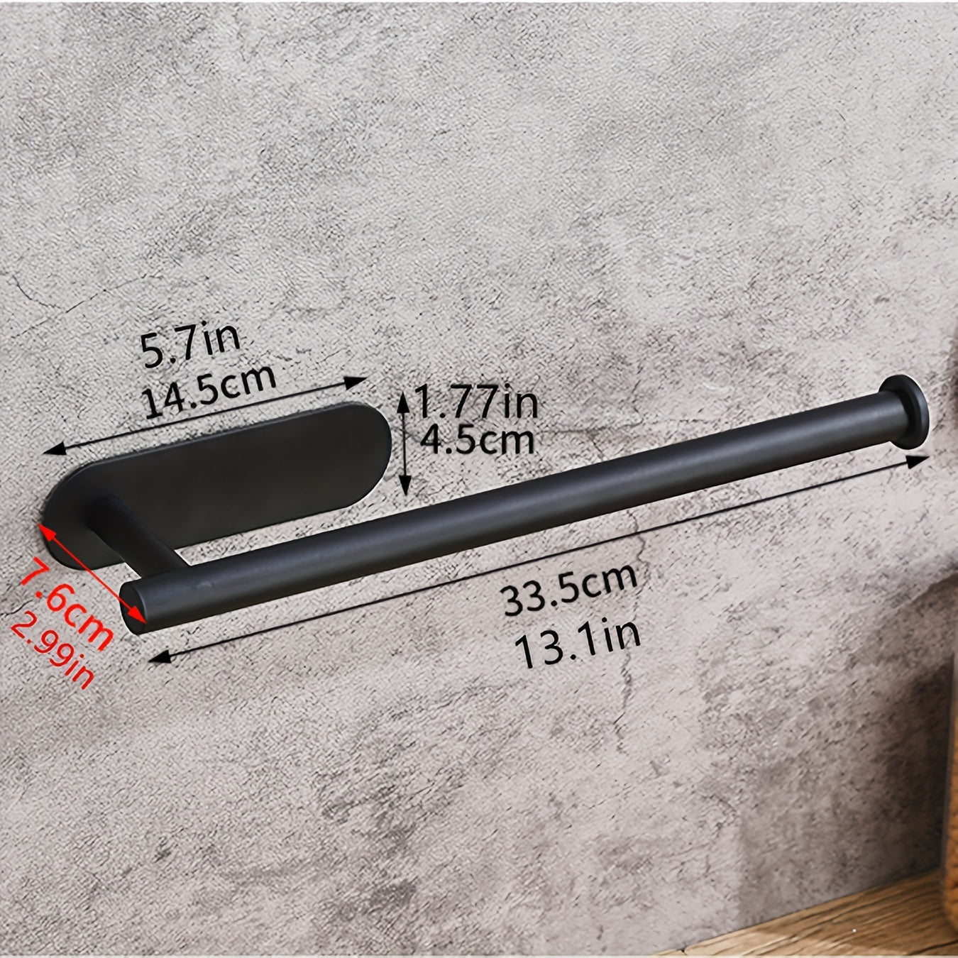 Kitchen Paper Towel Holder Dual Roll Capacity Black Plastic Wall Mount Organizer for Kitchen Bathroom