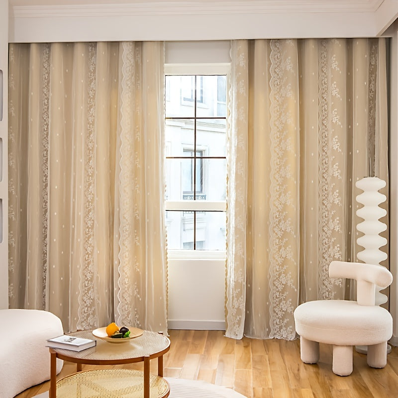 Blackout Curtains with Hooks for Bedroom Insulated Window Panels Sheer Embroidery Black