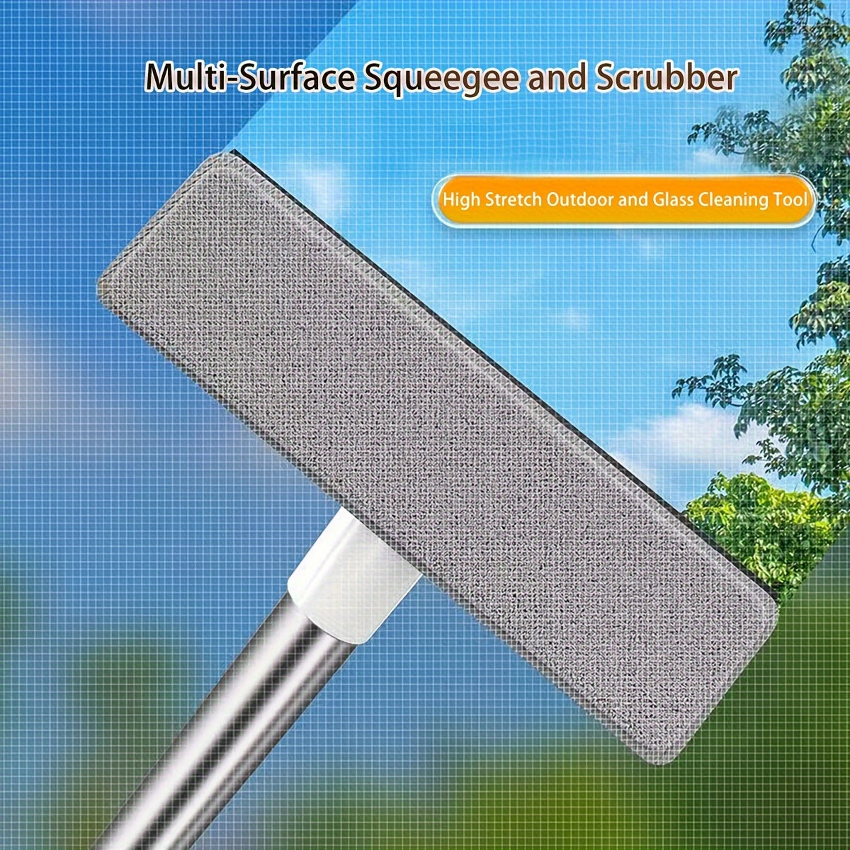 2-in-1 Window Cleaning Brush and Squeegee Set with Cloths for Glass and Outdoor Cleaning