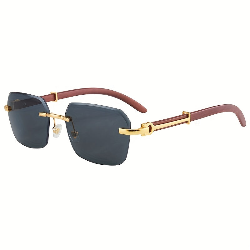 Men's Square Frameless PC Lens Fashion Sunglasses for Men