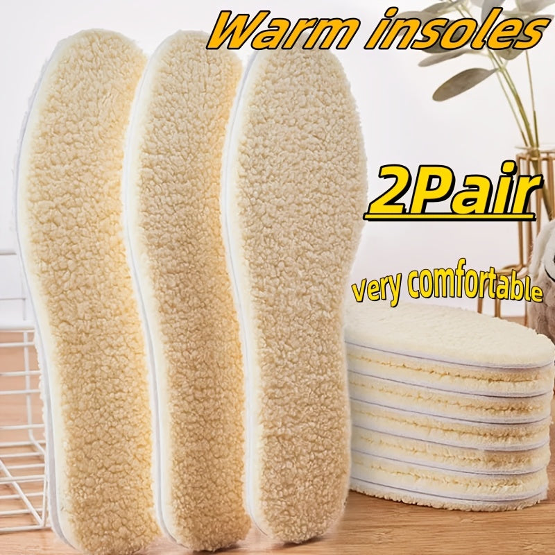Women Men Winter Insulation Alpaca Shoe Insoles Thick Plush Warm Padding