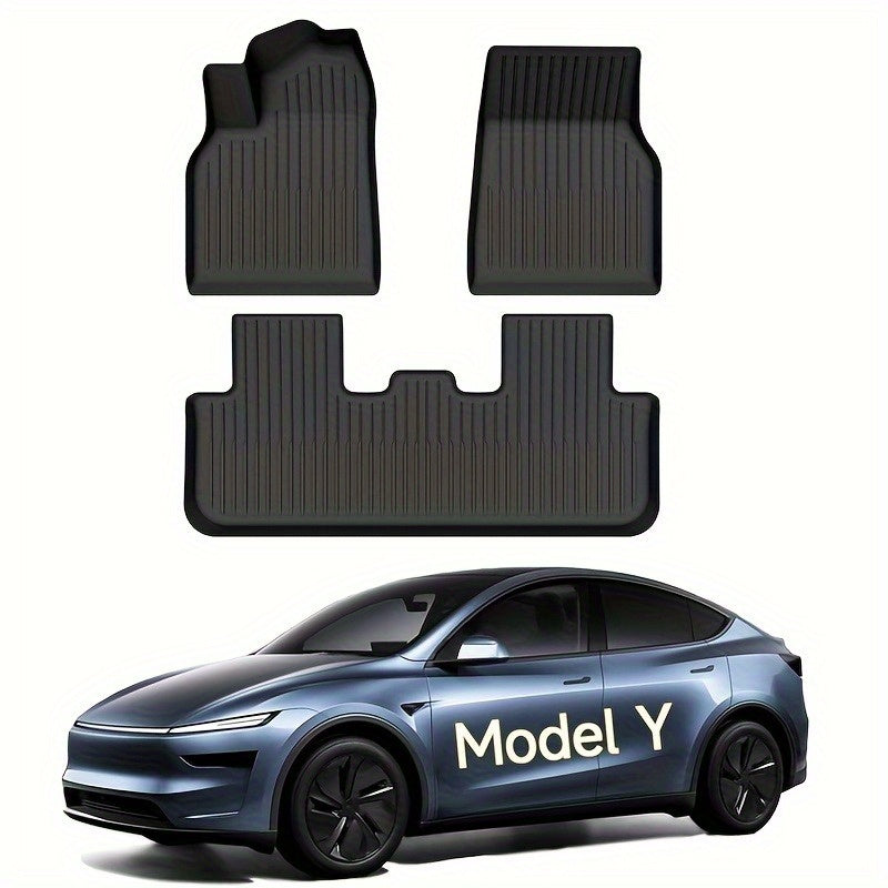 All-Weather TPE Floor Mat Set for Tesla Model Y 2025 Left-Hand Drive Five-Seater