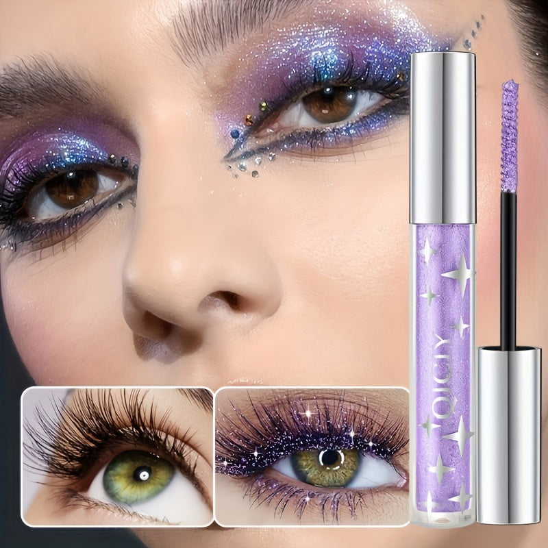 Waterproof Smudge-Proof Volumizing Mascara with Glitter Effects for Long-Lasting Lashes