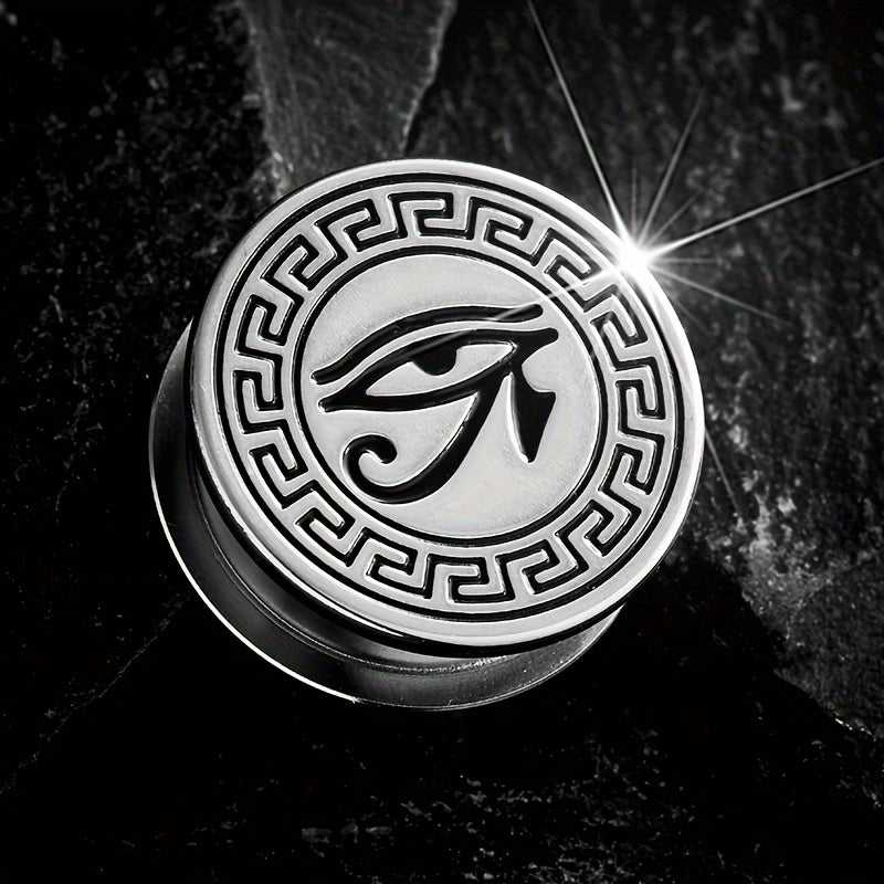 Horus Eye Stainless Steel Ear Gauges Tunnel Plugs Ear Stretchers Hip Hop Jewelry