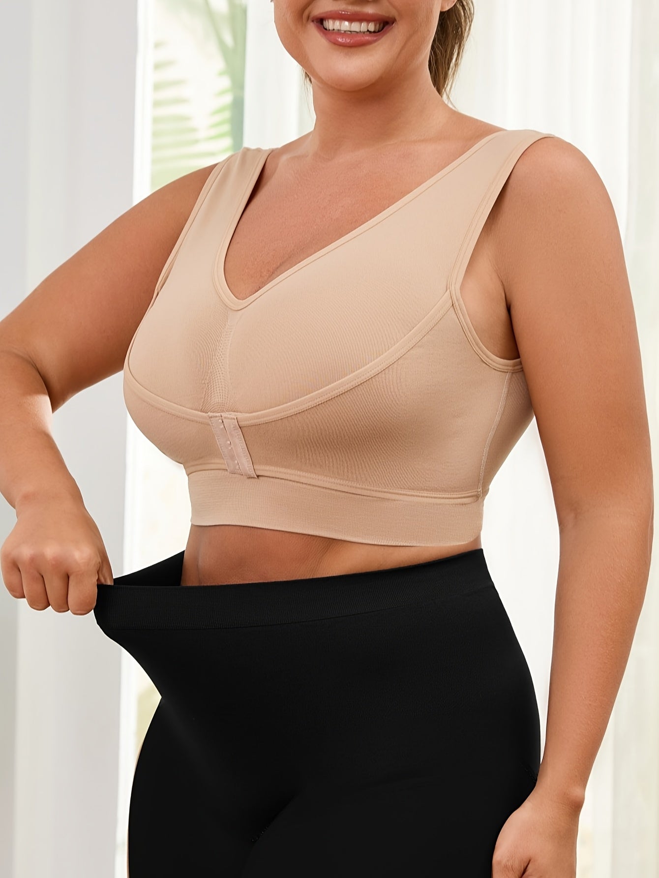 Women Plus Size Seamless Wireless Sports Bra for Yoga Running Workout