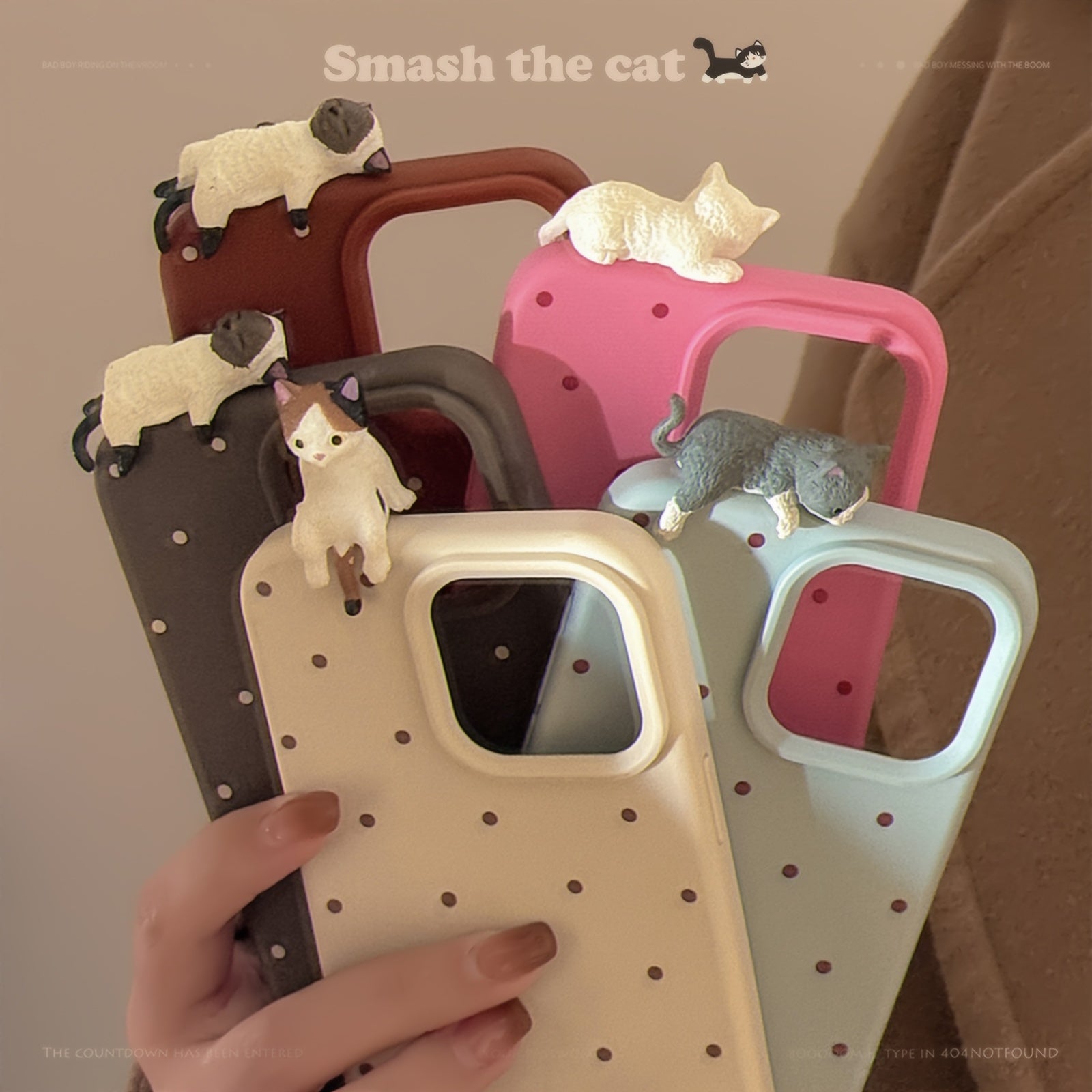 Handmade Soft Drop-Resistant 3D Lying Cat Phone Case for iPhone Models