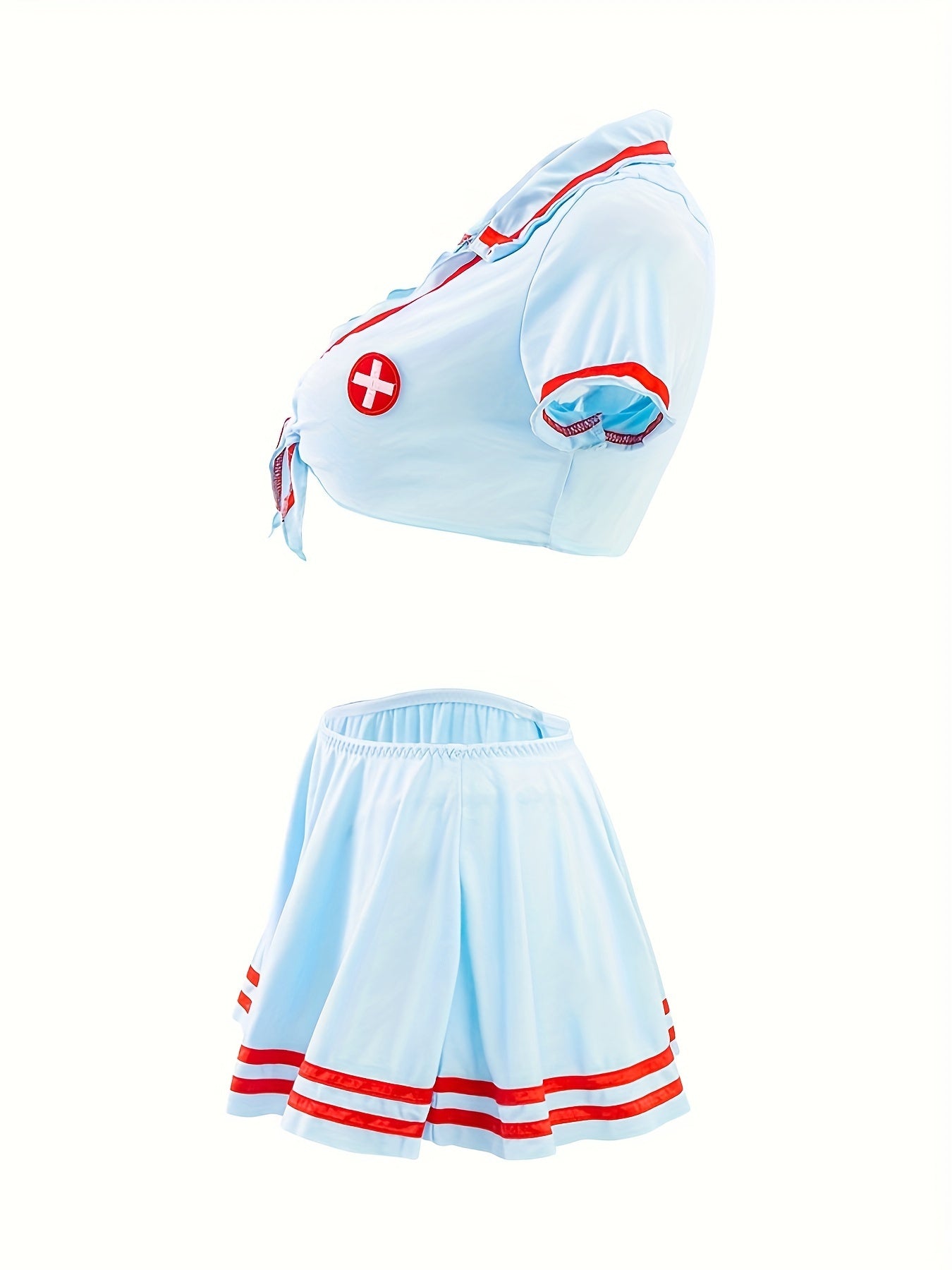 Women's Sexy Nurse Costume with Hat Top Underwear and Skirt