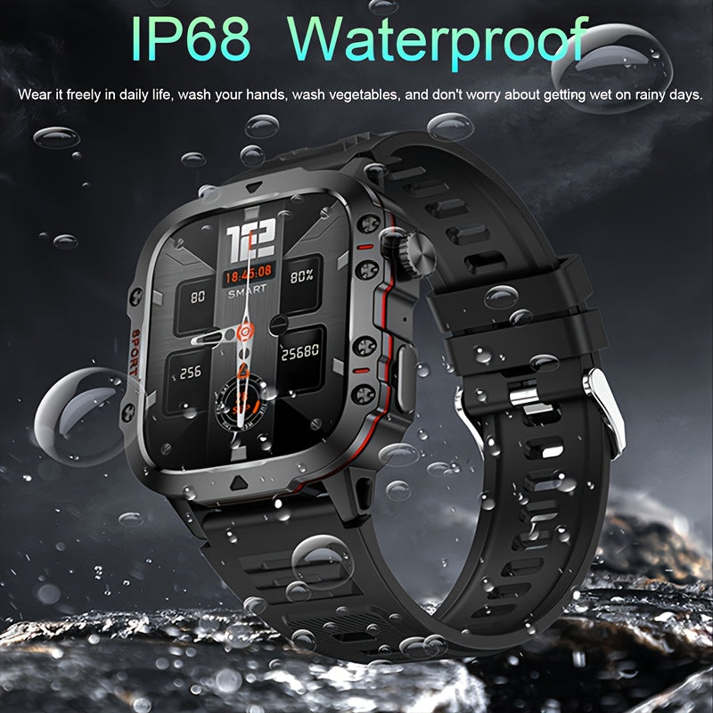 Men's Rugged Smartwatch with Wireless Talk Sports Fitness AI Voice 4.98cm TFT Screen