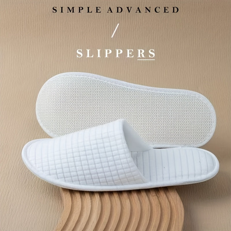 Unisex Checkered Slip-On Slippers White Gray Indoor Outdoor Washable