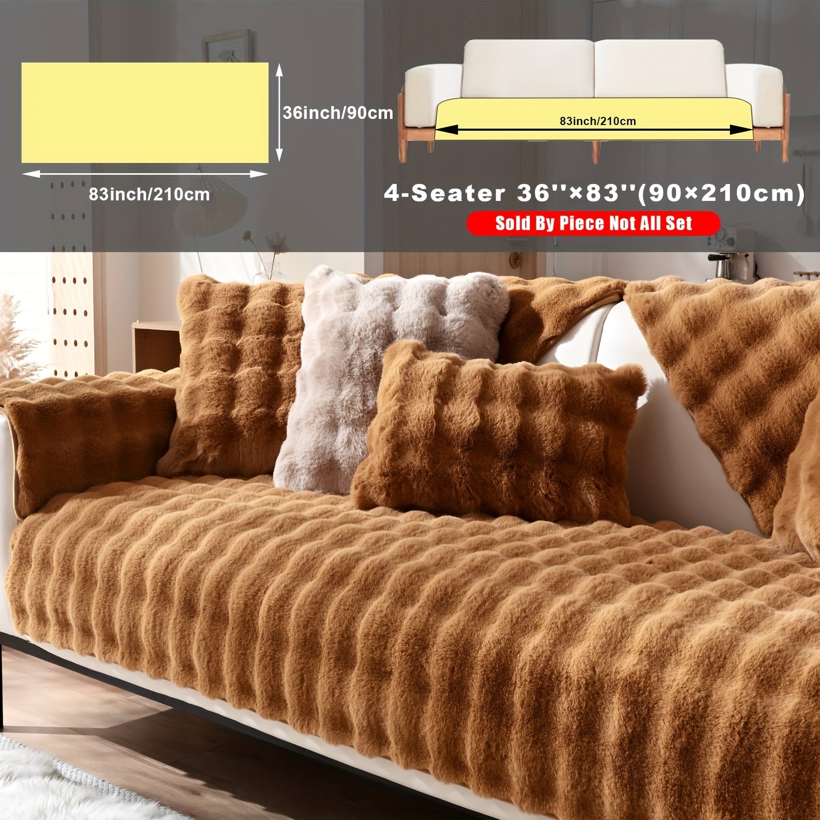 Накидка на диван из флиса для 2-4 местных диванов в 8 цветах, моющаяся в машине, дружелюбная к питомцам, современный дизайн