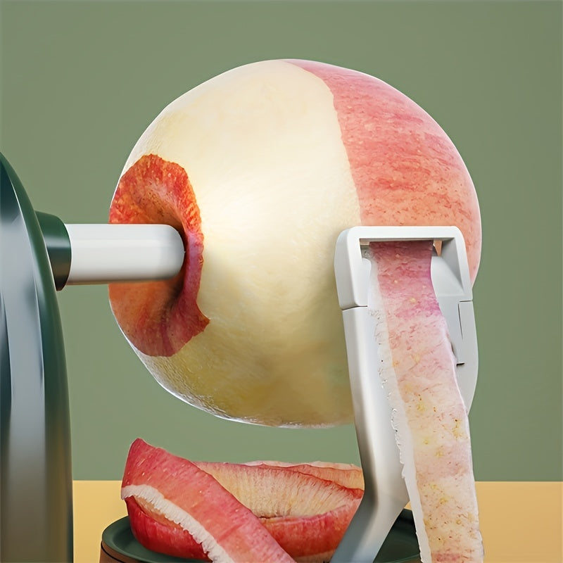 Qo'lga qulay tutqichli qo'lda olma qirqish - mevalarni avtomatik aylanish bilan osonlik bilan kesish va yadrodan ajratish, sizning oshxona ehtiyojlaringiz uchun mustahkam plastikdan tayyorlangan.