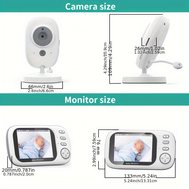 Baby Monitor with 720P HD Camera 12.7cm LCD Screen 274M Wireless Night Vision Two-Way Audio