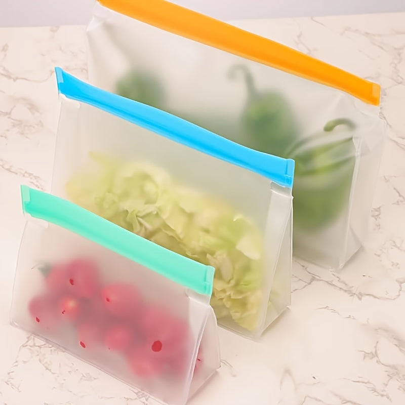 Pack of 8 BPA-Free Gallon Size PEVA Reusable Freezer Storage Bags Leakproof Durable for Meal Prep Snacks Sandwiches