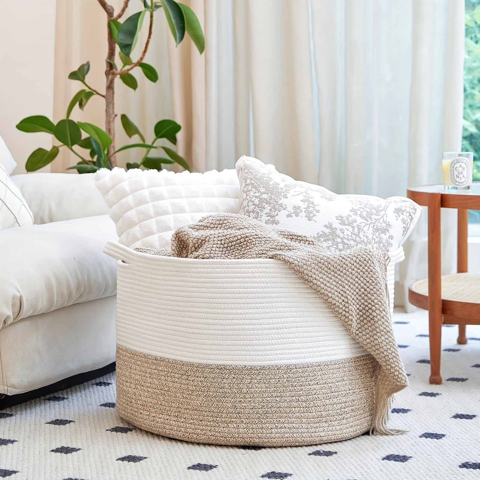 Large Woven Storage Basket for Toys and Home Organization