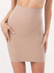 Women's High Waist Seamless Shapewear Skirt for Tummy Control in Solid Color
