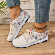 Ladies Casual Sports Shoes Breathable Fabric Low Top Slip-On Running Shoes