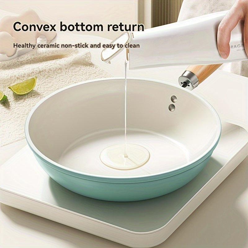 Non-Stick Ceramic Frying Pan Skillet with Cast Iron Handle for Induction Gas Stoves