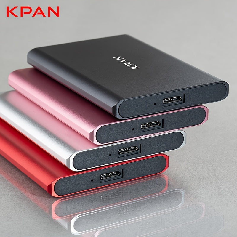 500GB Portable Hard Drive 2.5 Inch Metal Shell USB 3.0 for Laptop in Silver Gray Red