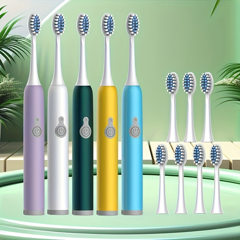 Electric Toothbrush for Adults 8 Pack Soft Bristles Rechargeable Colors Included