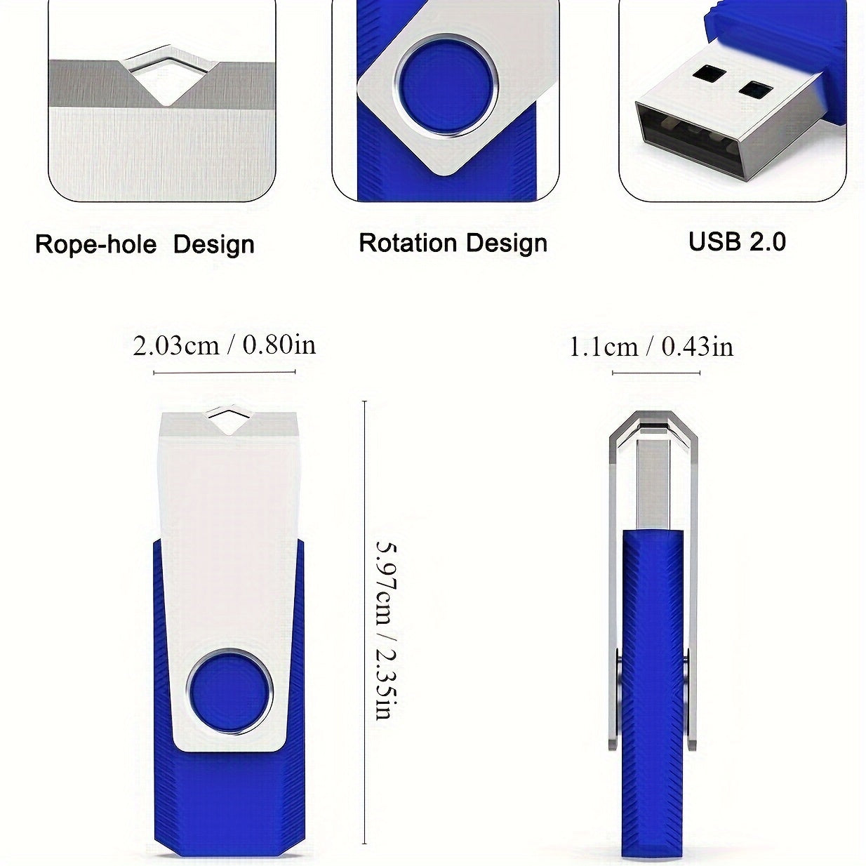 10 Pack USB Flash Drives 4GB to 64GB USB 2.0 Storage for Photos Music Videos Files