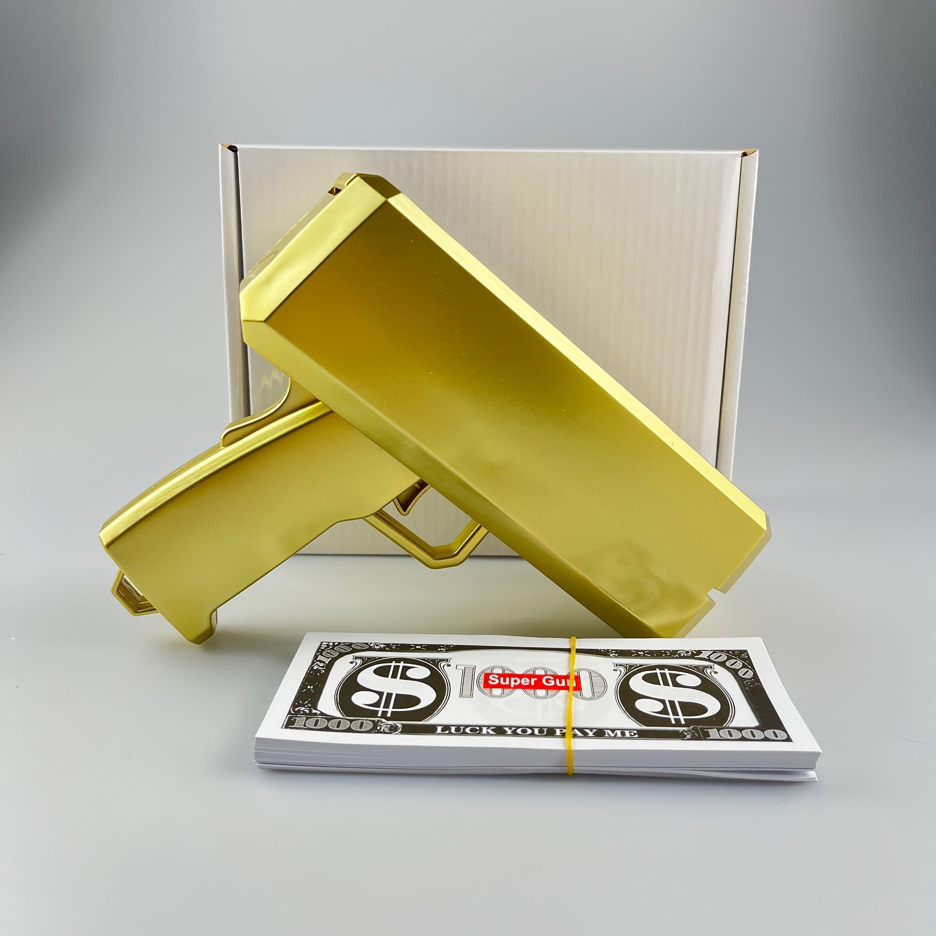 Golden-Tone Plastic Party Spray Gun for Weddings Birthdays and Celebrations