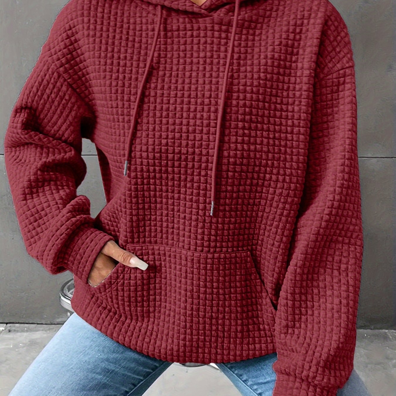 Plus o'lcham ayollar uchun yorqin apelsin kabel hoodie bo'sh fit sviter sviter