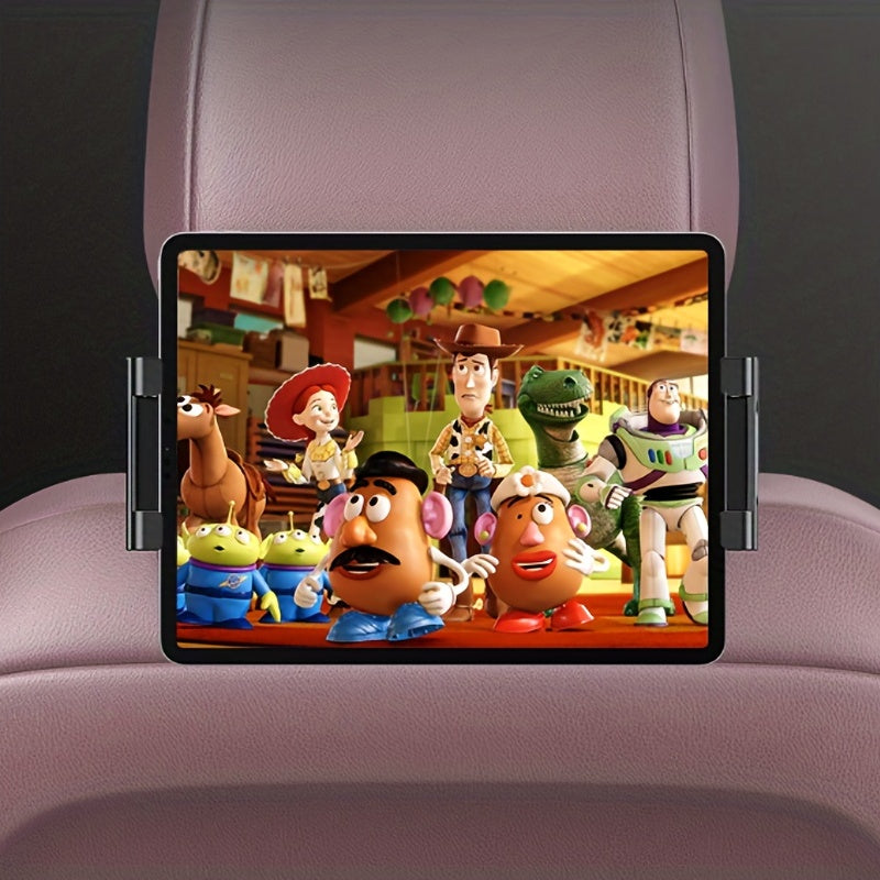 Adjustable Black ABS Headrest Mount for iPad and Phone Car Interior