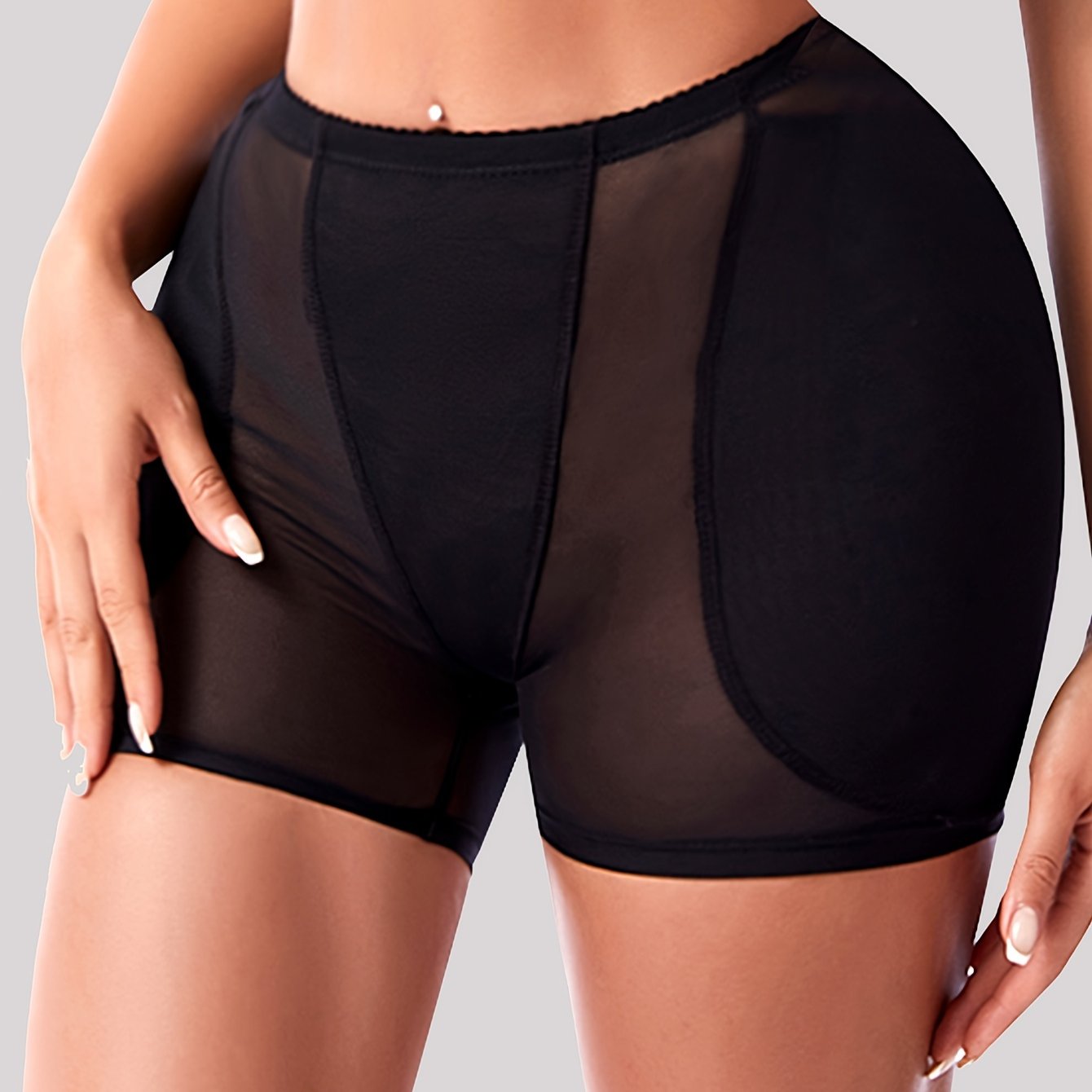 Women's Padded Shaping Panties with Detachable Fake Butt for Butt Lifting Breathable Underwear