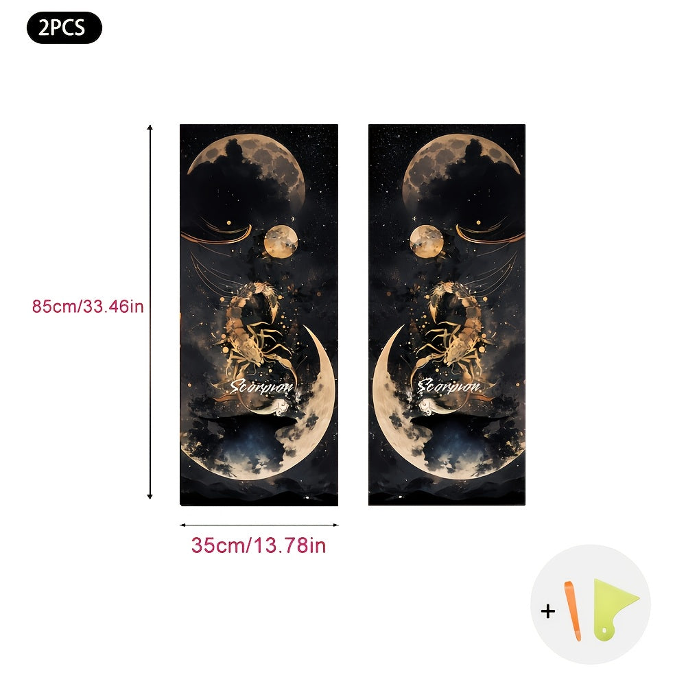 JDM ilhomlangan o'z-o'zidan yopishadigan avtomobil ichki dekorlari, tom va A ustunlari uchun zamonaviy tikuv va oltin folga aksentlari bilan multfilm dizaynlarida.