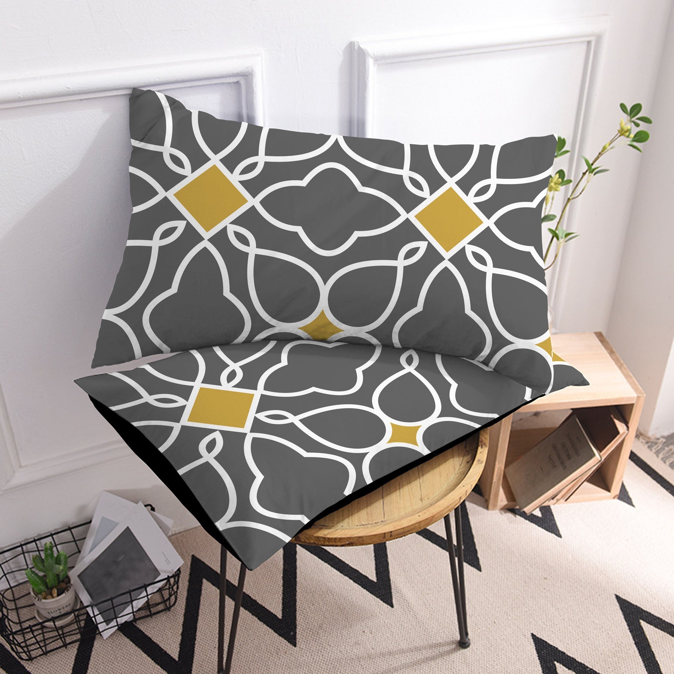 Set of 2 Irregular Pattern Pillowcases Soft Breathable Fabric for Bedroom Sofa Decor