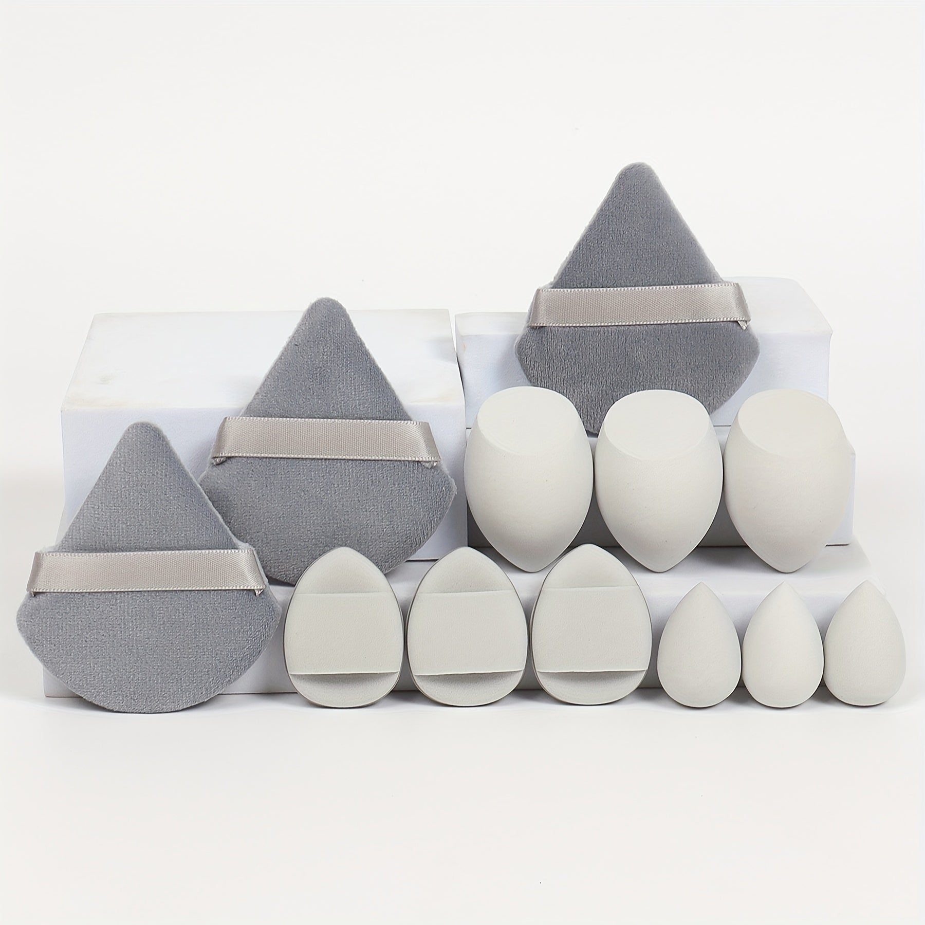 12-Piece Makeup Sponge Set Latex-Free for Foundation Contouring Highlighting Blending